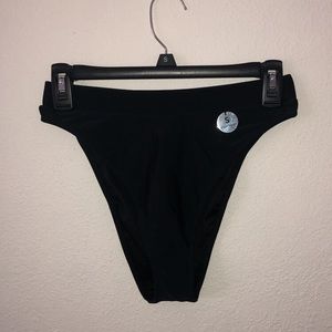 High waisted black bikini bottoms